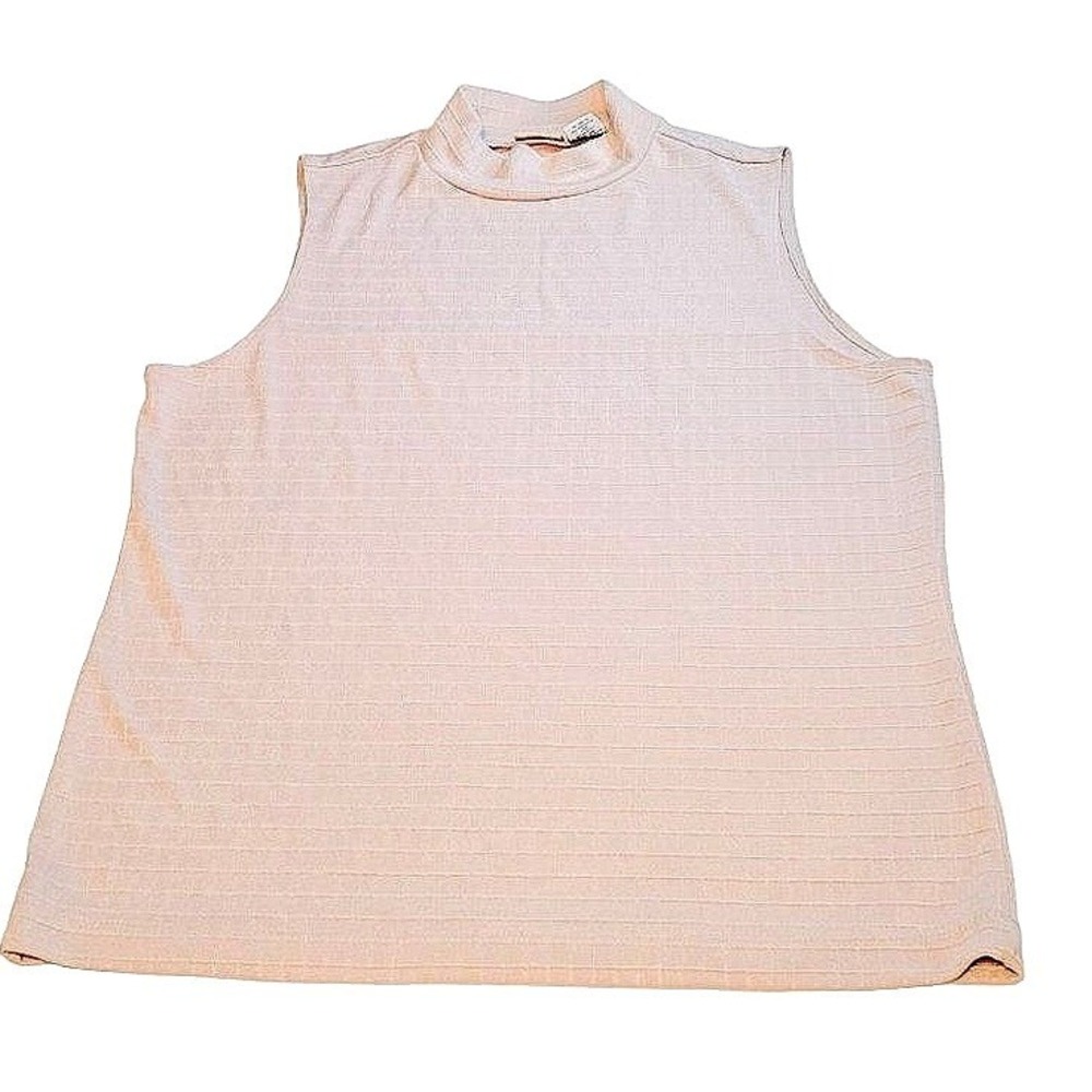 Linden‎ Hill mock neck size Medium sleeveless textured beige